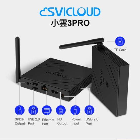 【小雲電視盒子 小雲盒子 3PRO SVICloud 3PRO TV Box】  4+32GB 8K 雙頻WIFI 智能語音搜尋 電視盒子原裝行貨